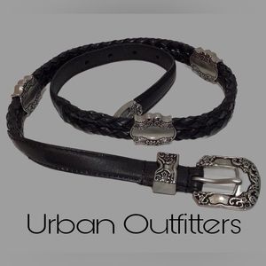 Urban Outfitters Western Braided LeatherBelt, Black